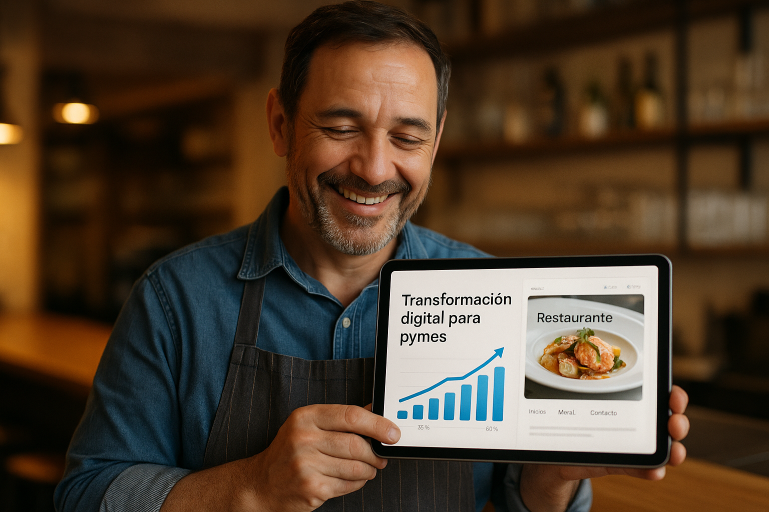 Pyme de Alcorcón disfrutando los resultados de la digitalizacion pymes beneficios reales en su negocio.